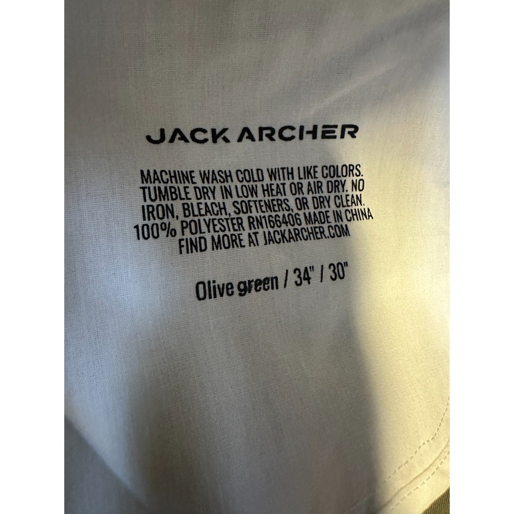 Jack Archer Jetsetter Tech Pants 34 x 30 Olive Green Travel Performance Stretch - Picture 7 of 11